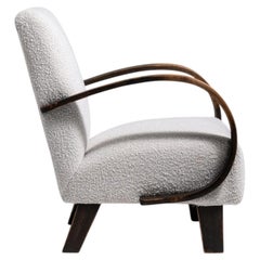 20th Century Czech Republic Ivory Boucle Upholstered Armchair