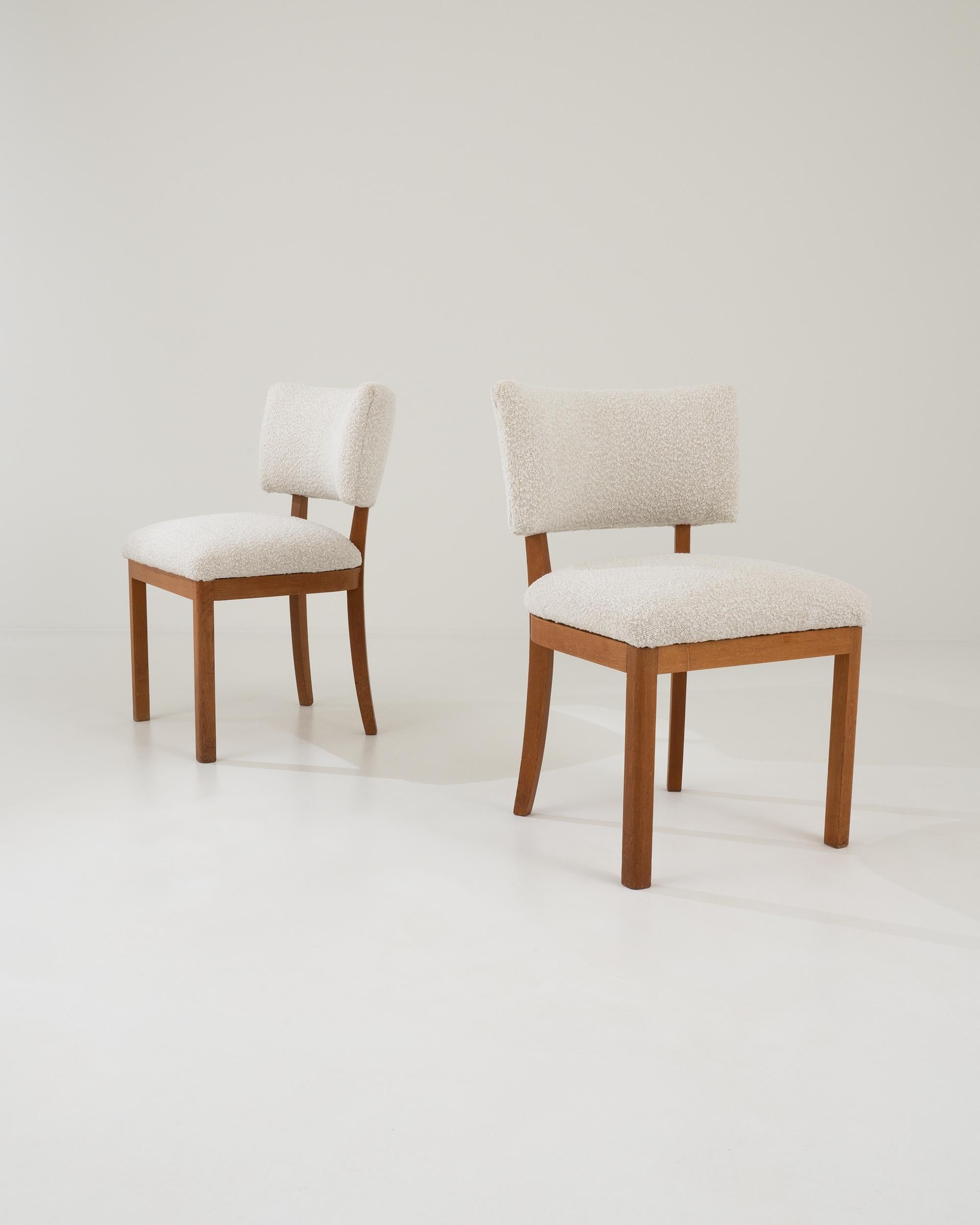 20th Century Czech Upholstered Dining Chairs, a Pair In Good Condition For Sale In High Point, NC