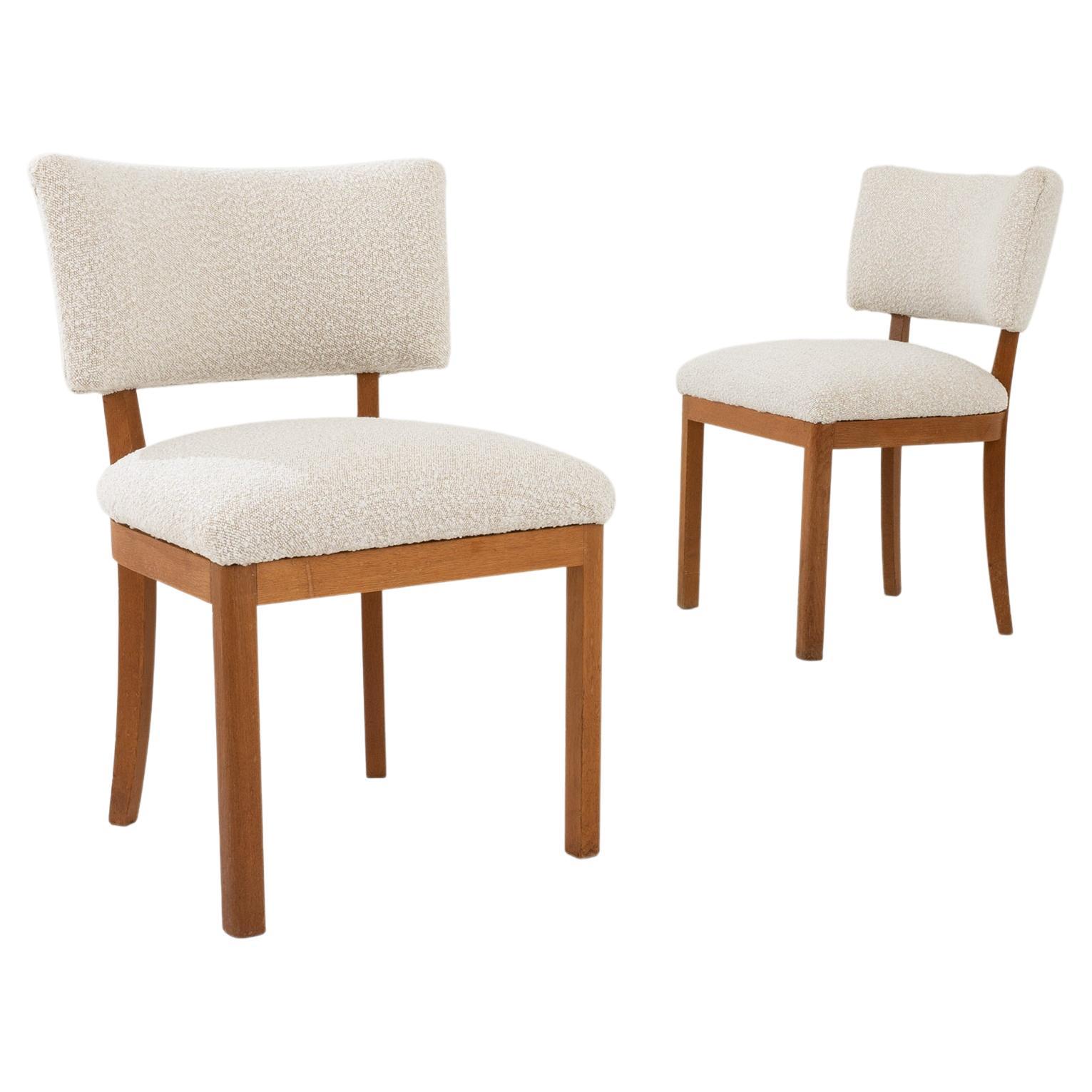 20th Century Czech Upholstered Dining Chairs, a Pair For Sale
