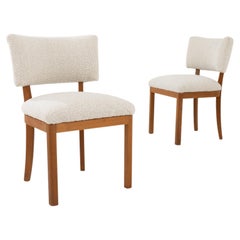 20th Century Czech Upholstered Dining Chairs, a Pair