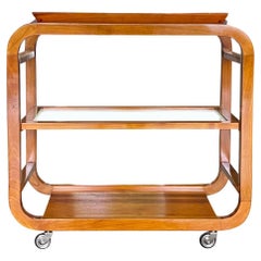 20th Century Czech Vintage Walnut Tea Cart - Serving Cocktail Table by Thonet