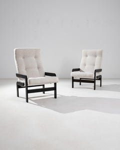 Poltrone in legno bianco ceche del XX secolo, una coppia