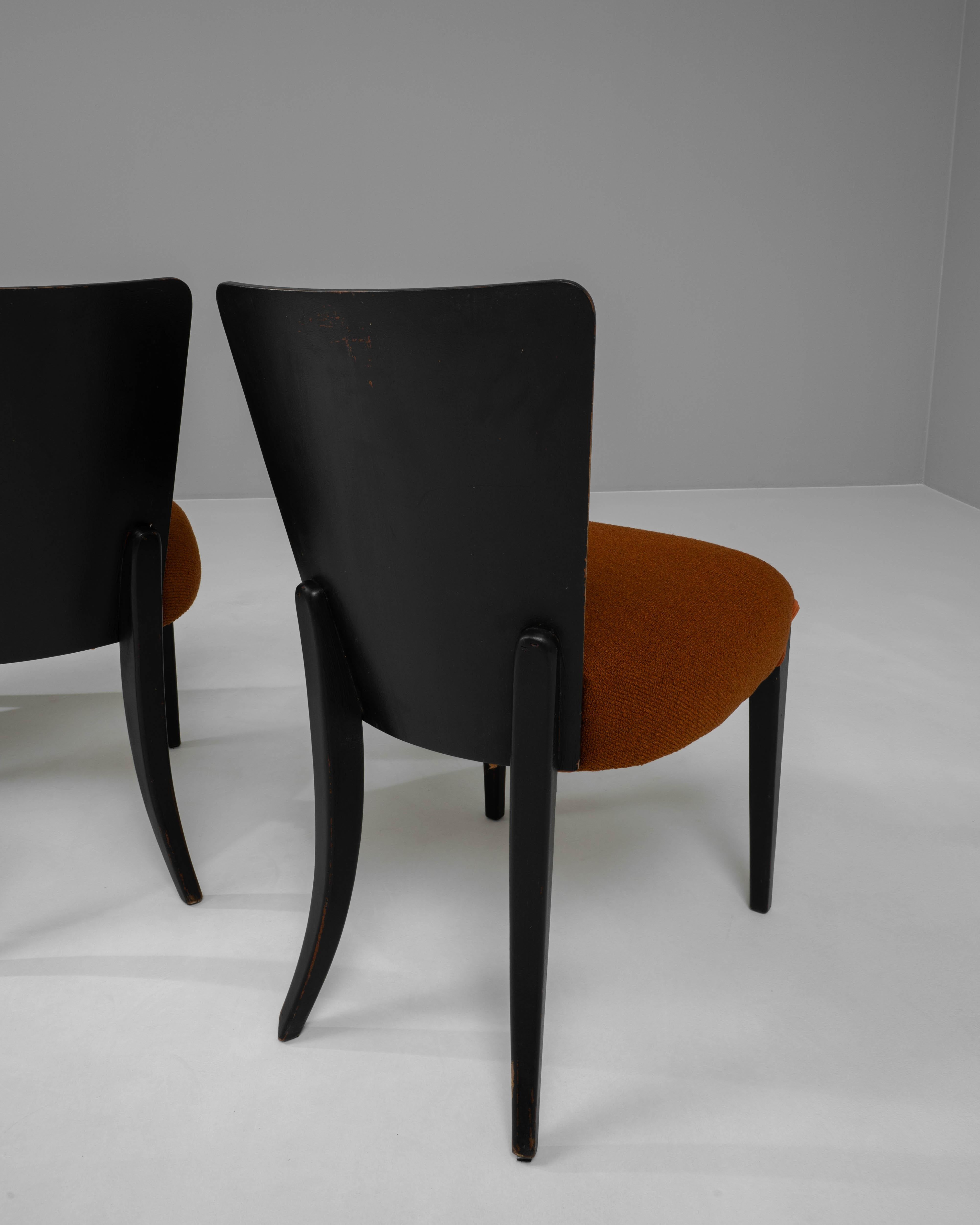 20th Century Czech Wooden Dining Chairs With Upholstered Seats By J. Halabala For Sale 6