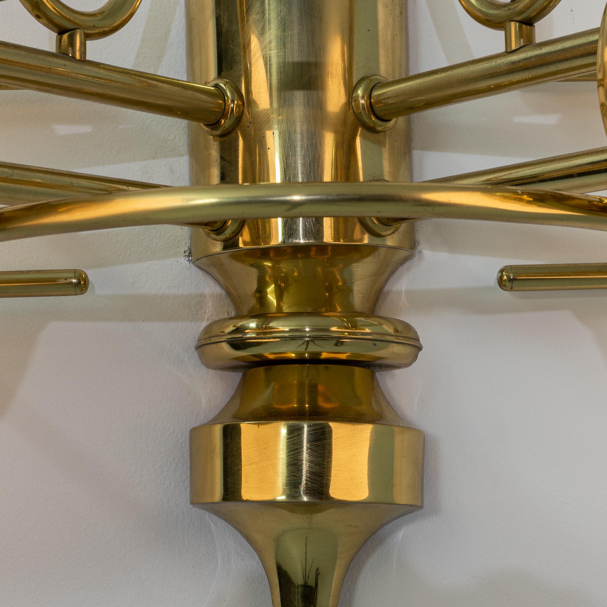 20th Century Czechia Brass Wall Sconce In Good Condition For Sale In High Point, NC