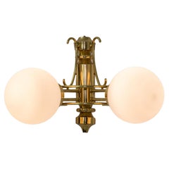 20th Century Czechia Brass Wall Sconce