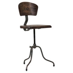 Vintage 20th Century Czechia Industrial Lifting & Swivel Chair