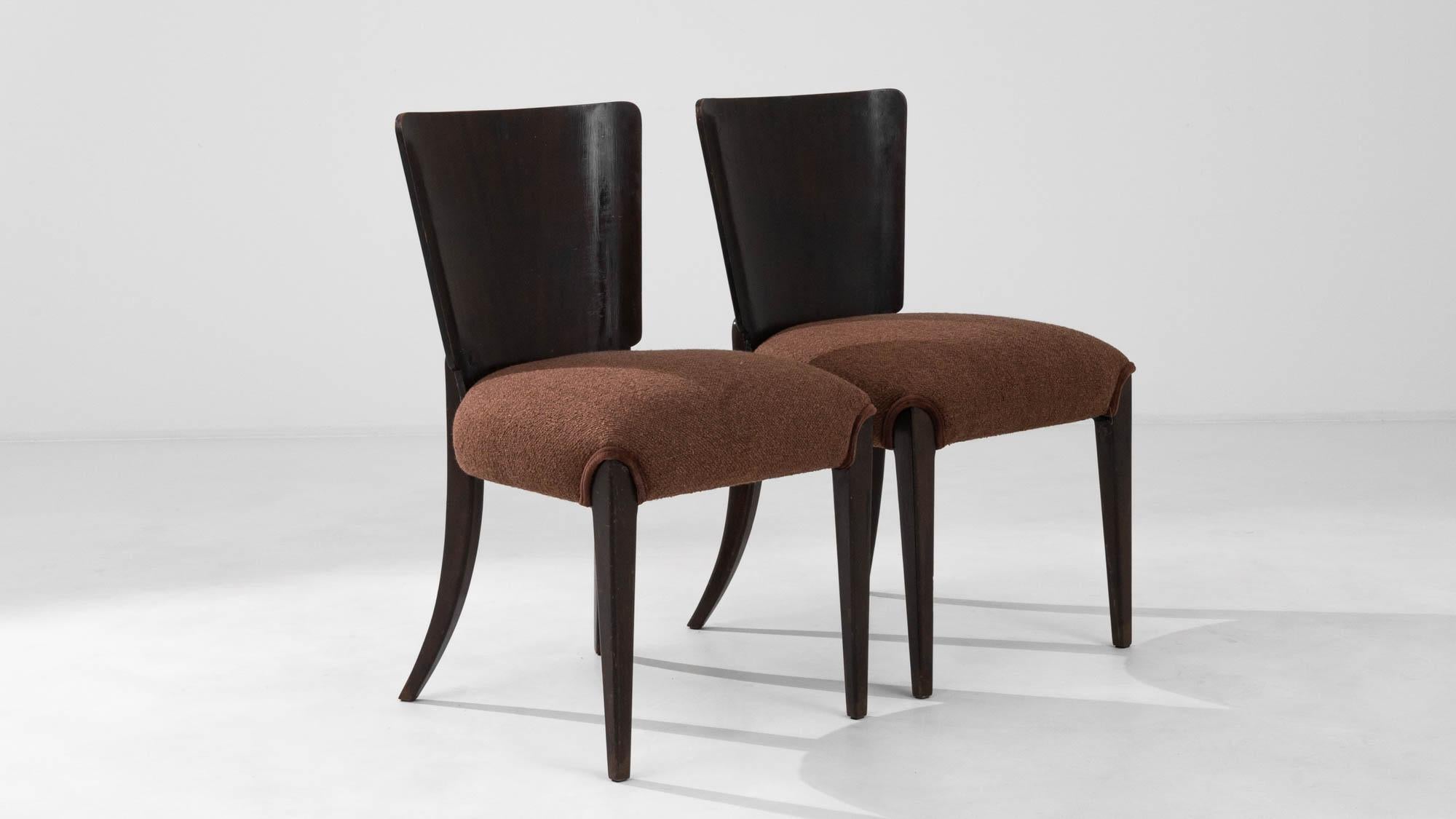 20th Century Czechia Upholstered Chairs By J. Halabala, a Pair For Sale 4
