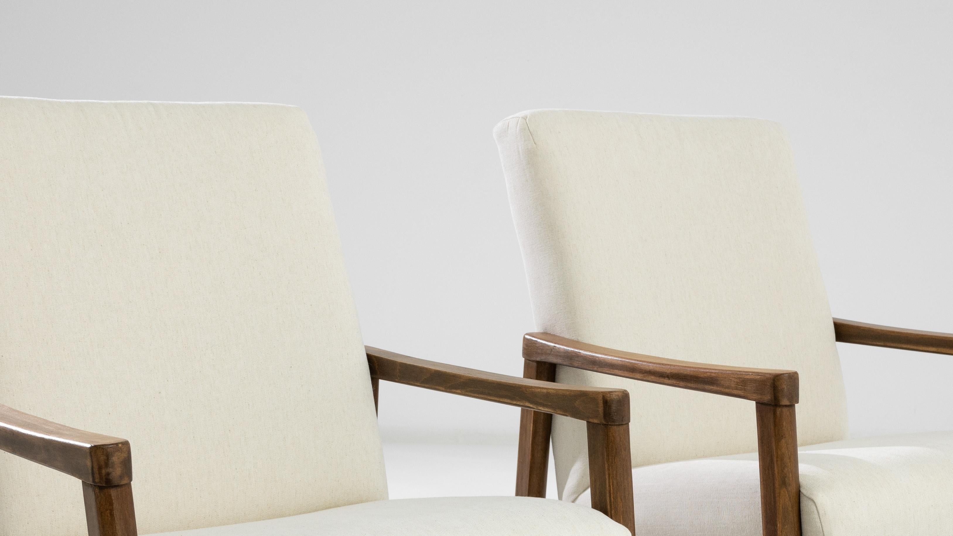 20th Century Czechia Wooden Armchairs, a Pair For Sale 2