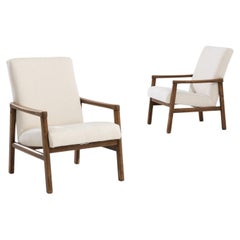 20th Century Czechia Wooden Armchairs, a Pair