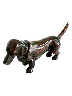 20th Century Dachshund Dog Austrian Bronze Miniature Figurine Antique