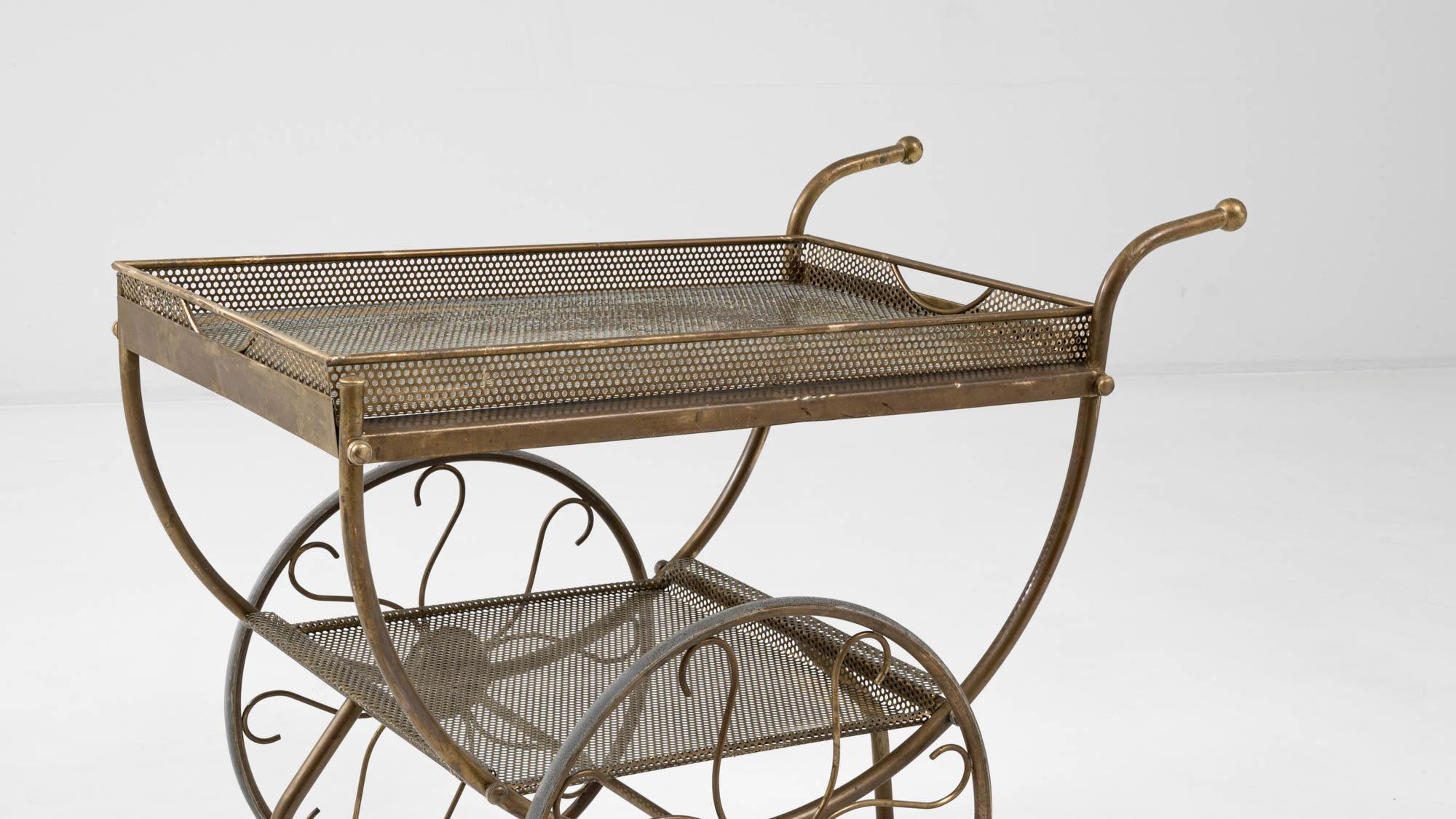 20th Century Danish Brass Bar Cart on Wheels by Josef Frank 3