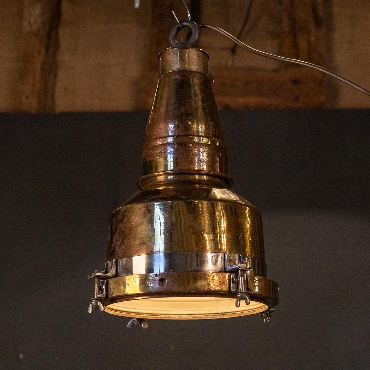 20th Century Danish Brass Cargo Ship Light For Sale 1