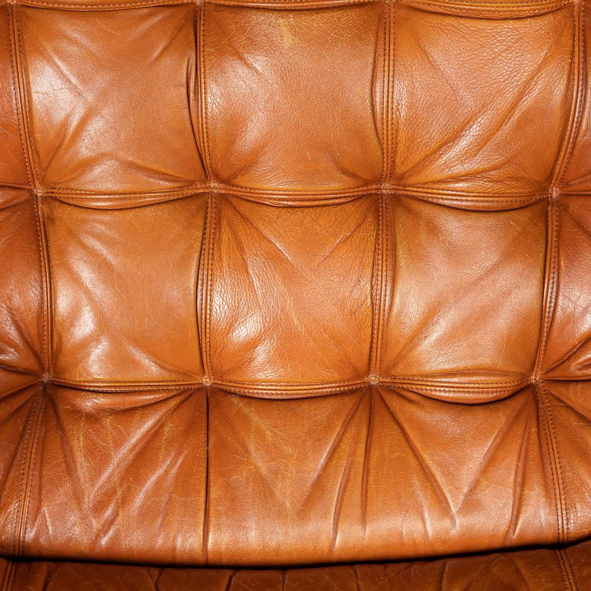 20th Century Danish Curved Beech Tan Leather Chairs By Farstrup Møbler, c.1970 9