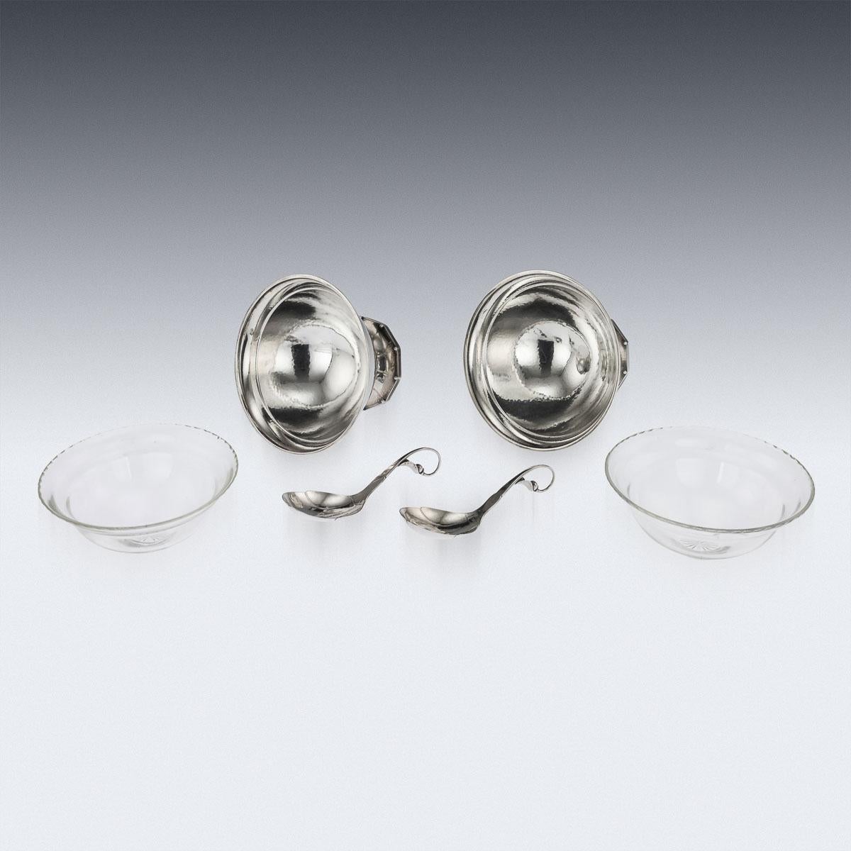 20th Century Danish Georg Jensen Silver Berry Bowls and Spoons, circa 1920 4