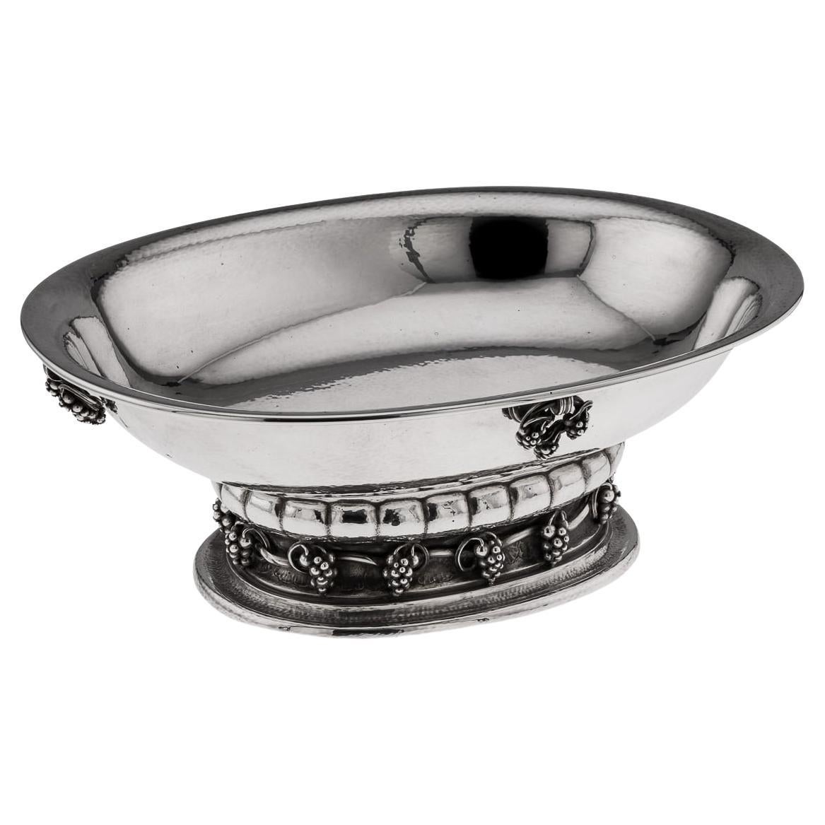 20th Century Danish Georg Jensen Solid Silver Grapevine Pattern Centrepiece Bowl