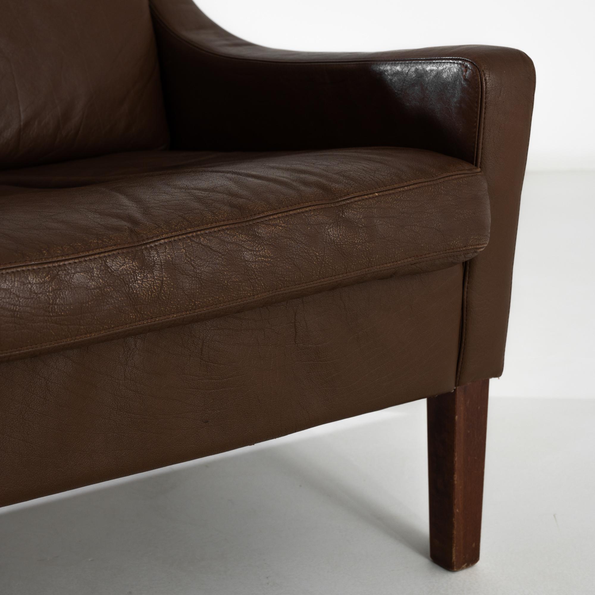 Mid-20th Century 20th Century Danish Leather Sofa For Sale
