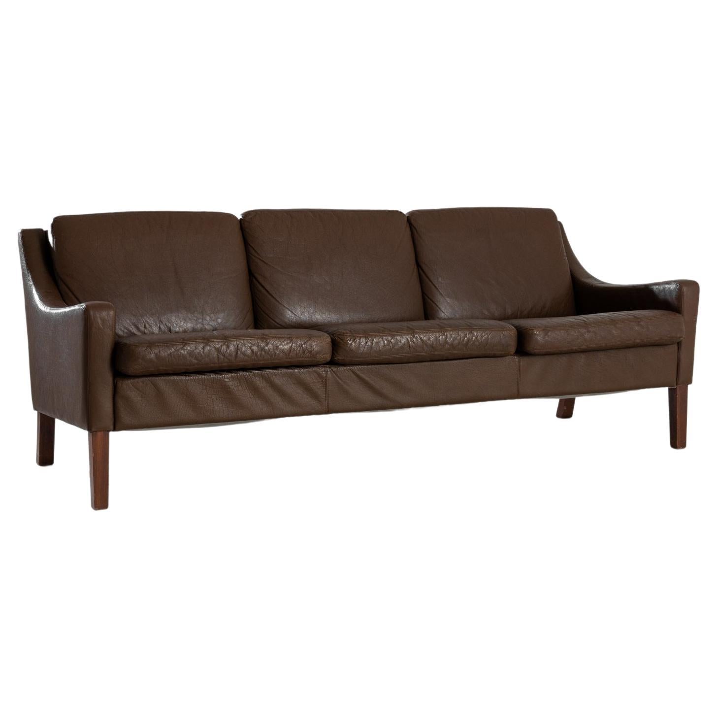 20th Century Danish Leather Sofa