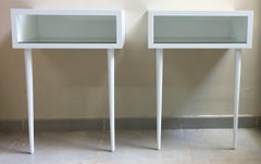20th Century Danish Midcentury White Modern-Style Nightstands, a Pair