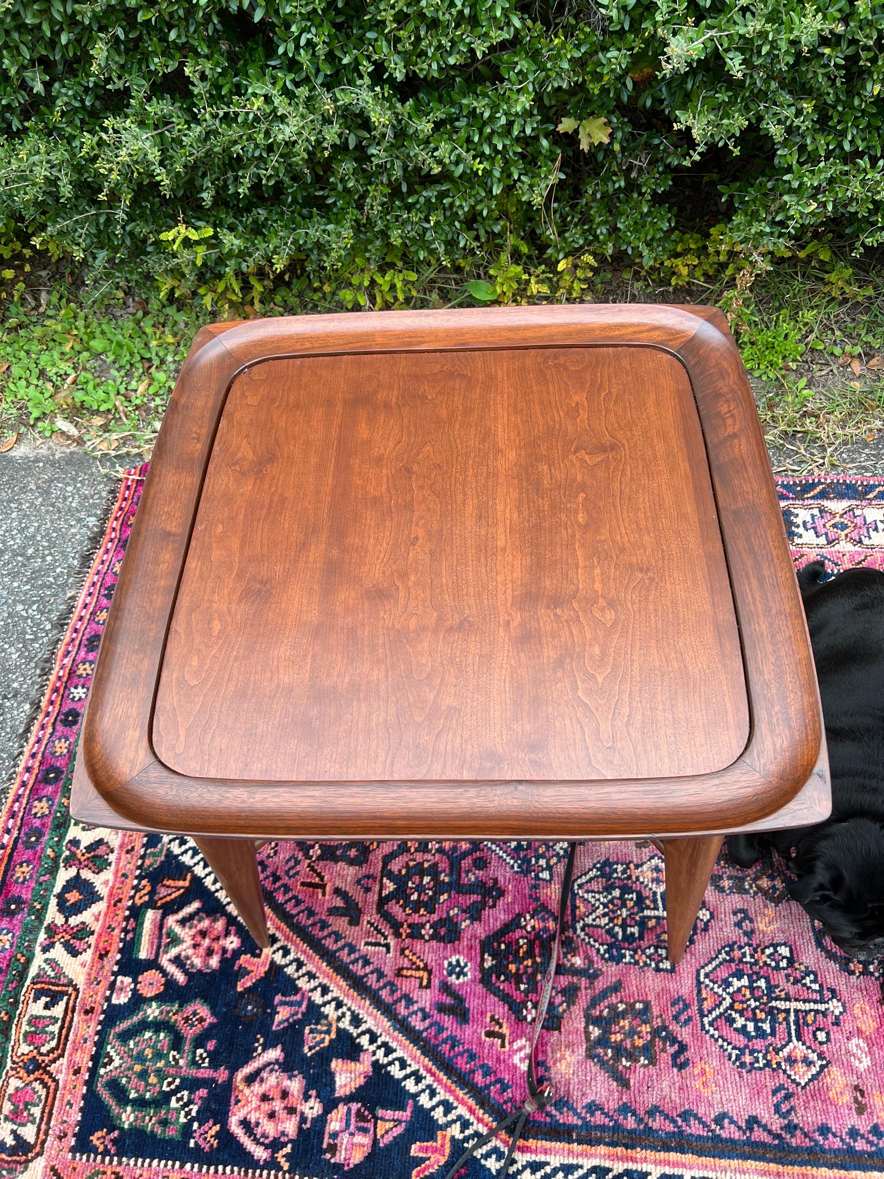Unknown 20th Century Danish Modern Walnut Sculptural Square End Tables - a Pair For Sale