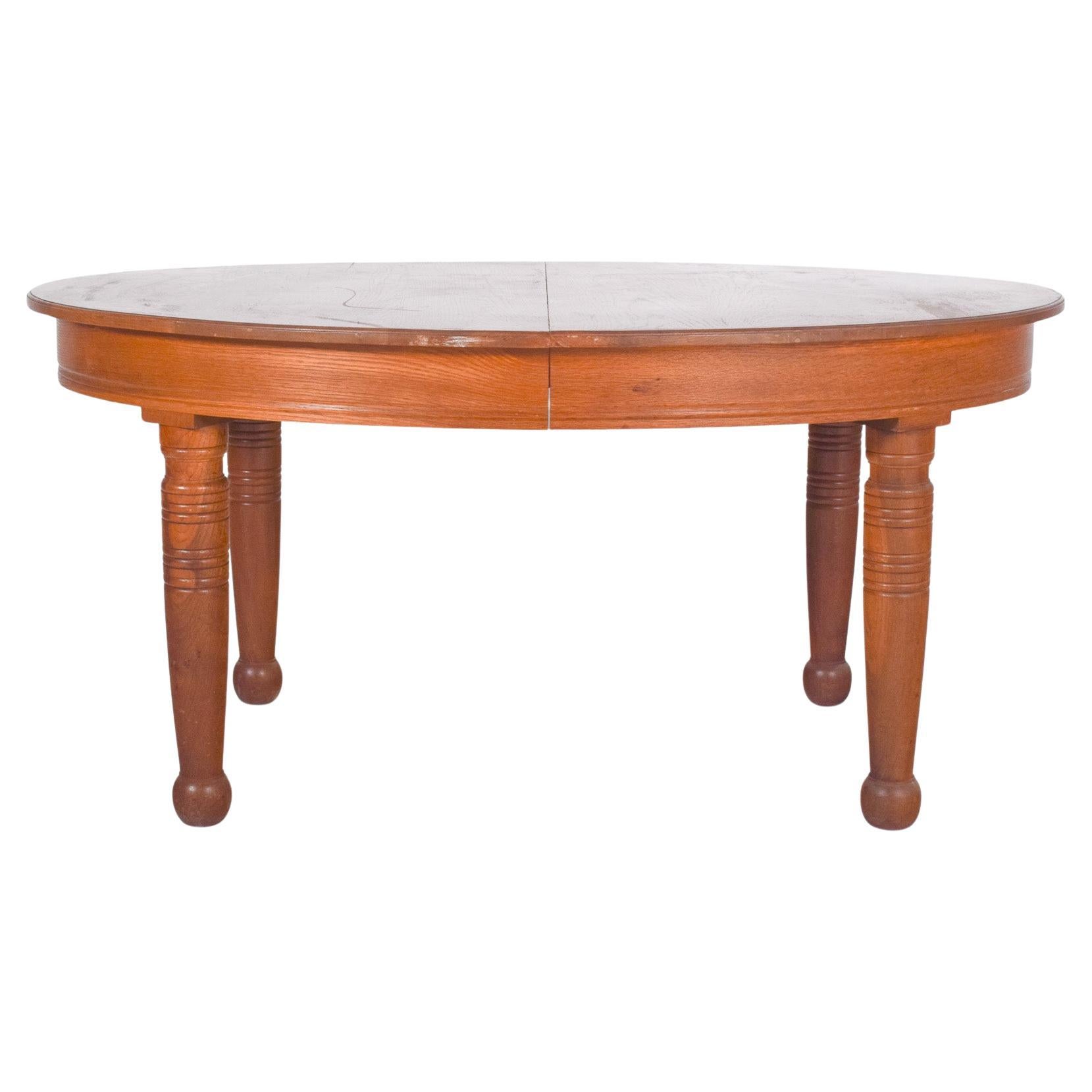 20th Century Danish Oval Oak Dining Table For Sale
