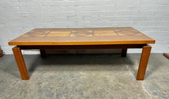 20th Century Danish Ox Art Tile & Teak Coffee Table by Trioh