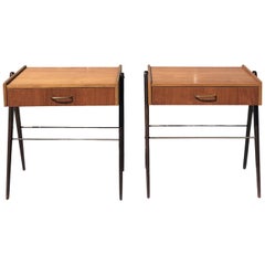 20th Century Danish Pair of Small Rosewood Nightstands