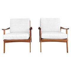 20th Century Danish Pair of Vintage Modern Open Teak Chairs by Kai Kristiansen