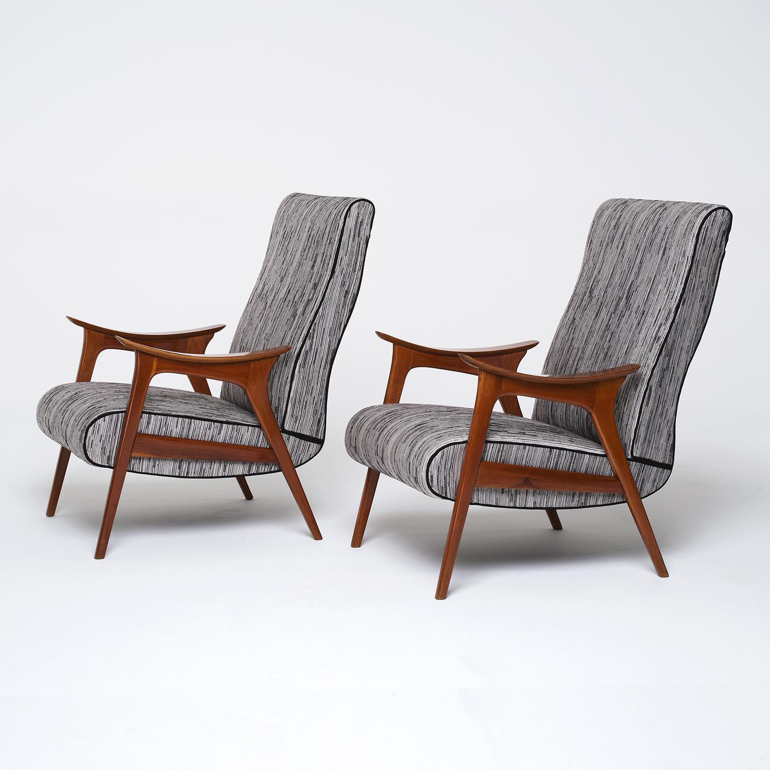 Mid-Century Modern 20th Century Danish Pair of Vintage Scandinavian Teakwood Lounge Chairs For Sale
