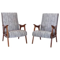 Coppia di sedie da salotto scandinave d'epoca in legno di teak del XX secolo