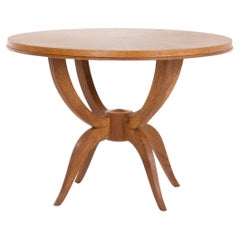 20th Century Danish Round Mid-Century Modern Used Oakwood Sofa Table