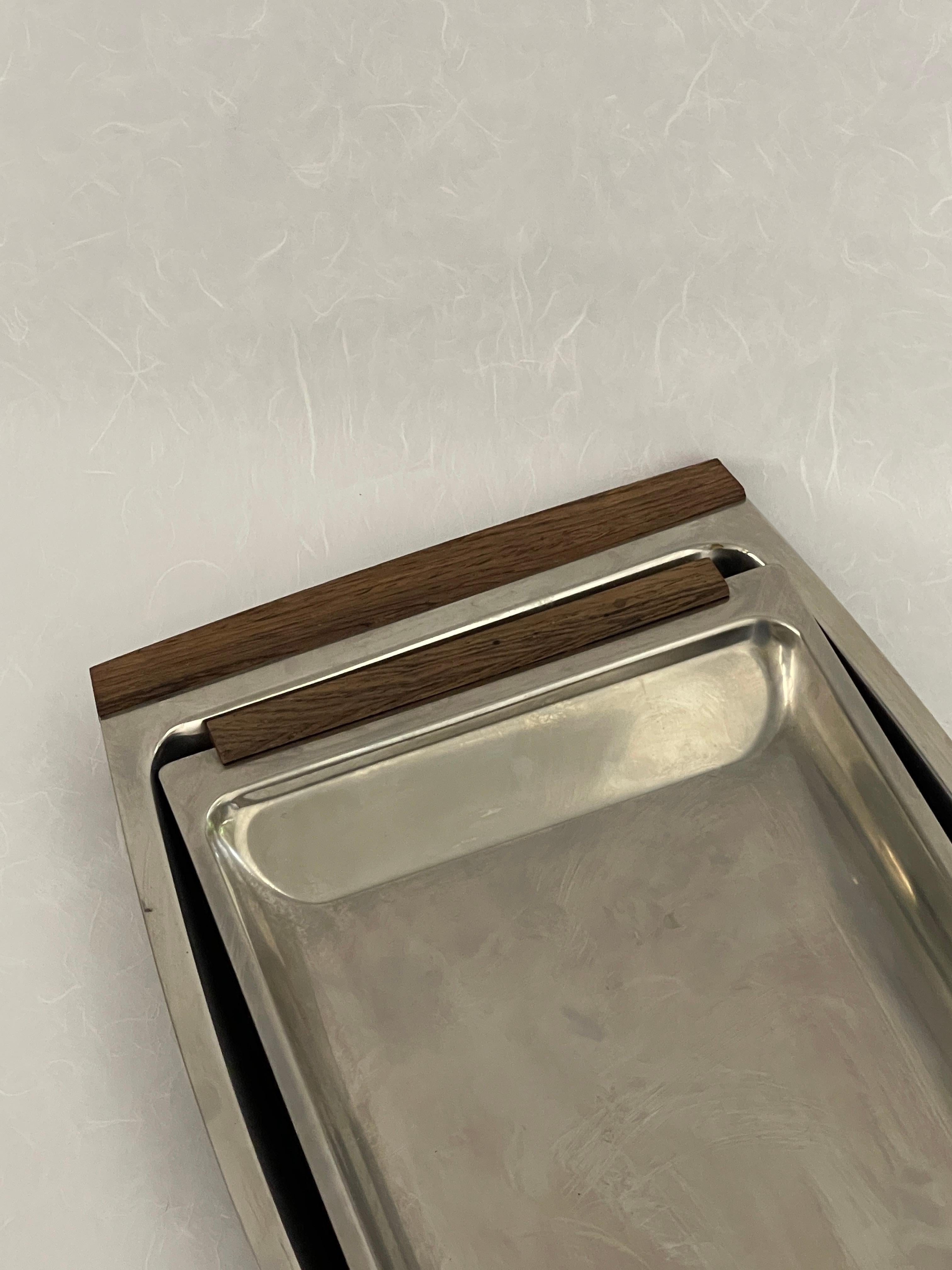 20th Century Danish Stainless Steel Serving Trays For Sale 4