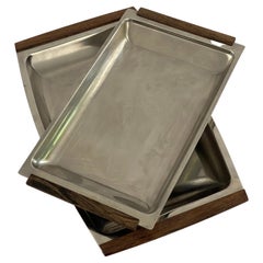 Vintage 20th Century Danish Stainless Steel Serving Trays
