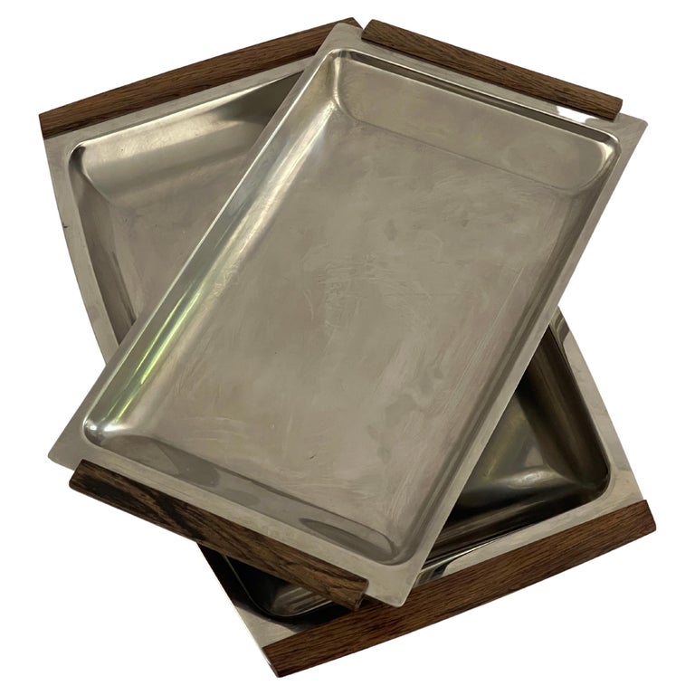 20th Century Danish Stainless Steel Serving Trays For Sale at 1stDibs