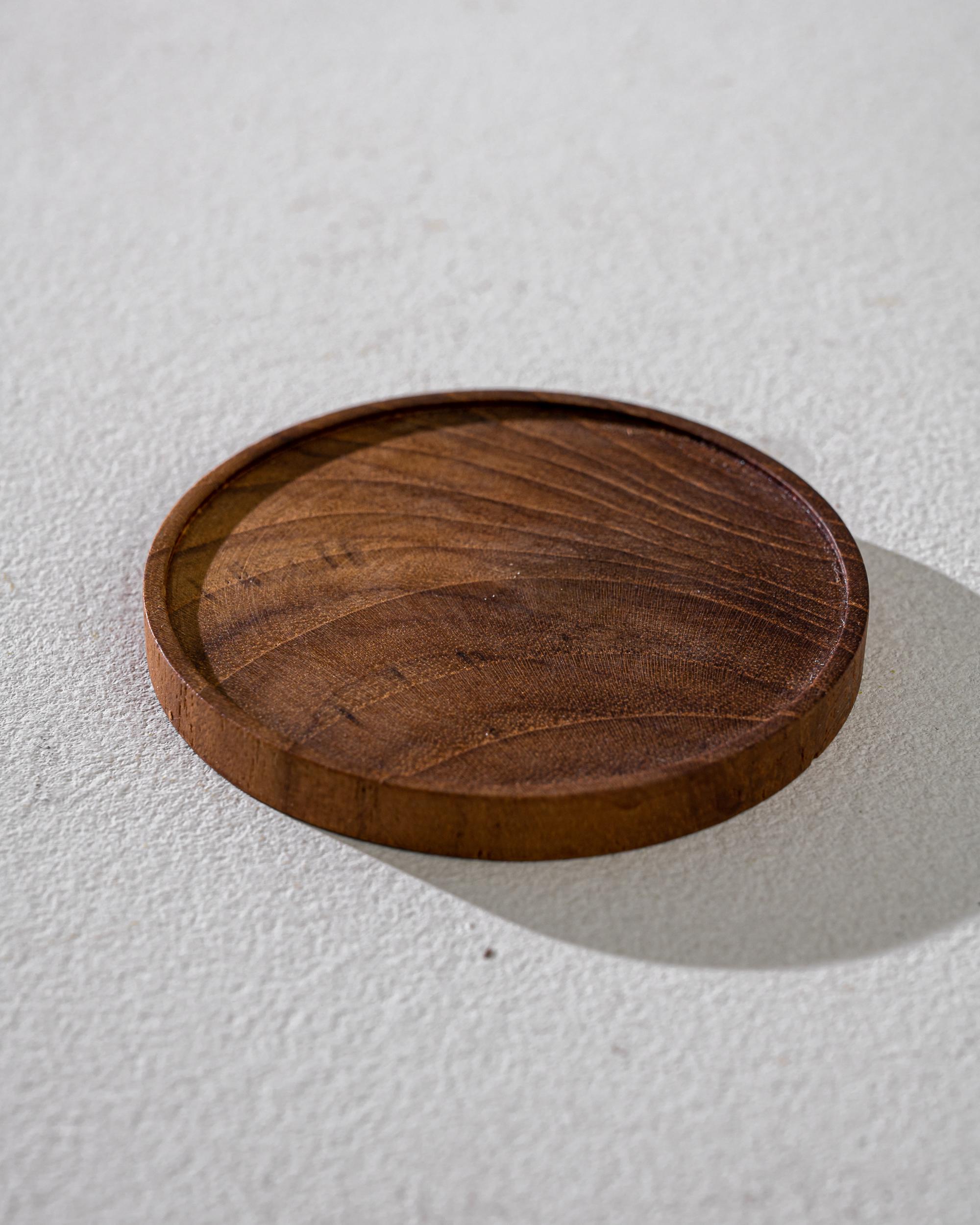 20th Century Danish Teak Coasters, Set of Fourteen In Good Condition In High Point, NC