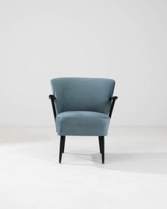 Danish Upholstered Armchair, Teal Velvet, Modern Design, 20th Century