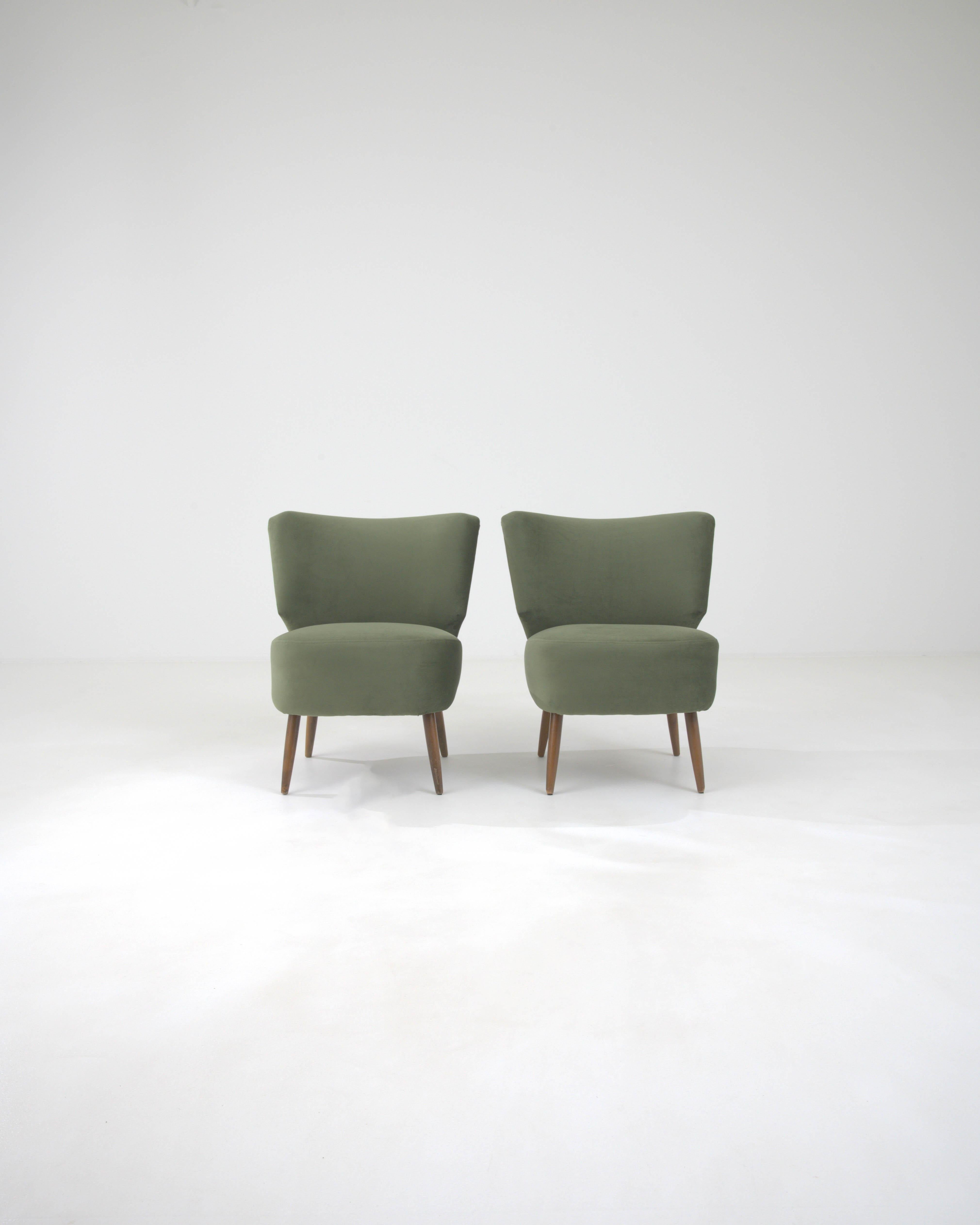Upholstery 20th Century Danish Upholstered Armchairs, a Pair