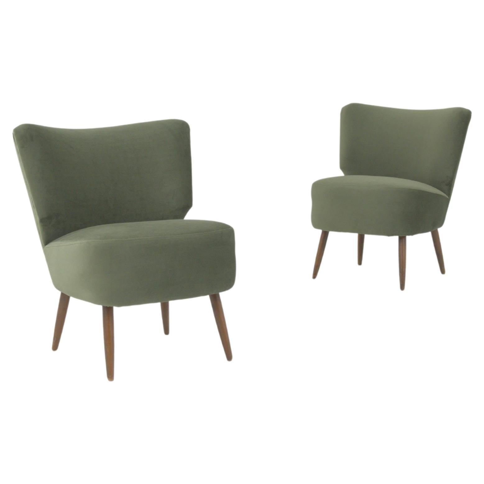 20th Century Danish Upholstered Armchairs, a Pair
