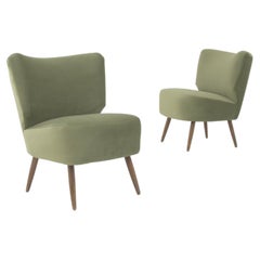 Vintage 20th Century Danish Upholstered Armchairs, a Pair