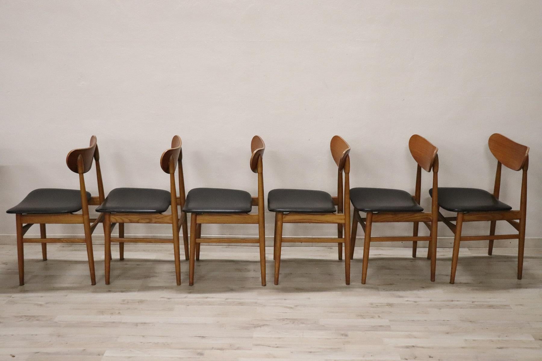 20th Century Danish Vintage Design Chestnut Dining Set 7 Pieces, 1970s 10