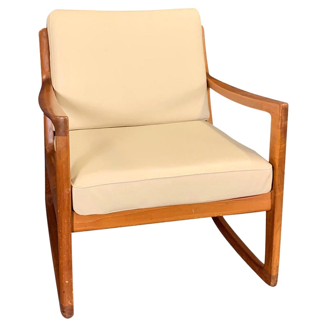 20e siècle Danemark Vintage France & Son Rocking Chair en teck par Ole Wanscher en vente
