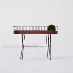 Danish Mid-Century Modern Metal Plant Stand, Hand-Crafted, 1940s-50s