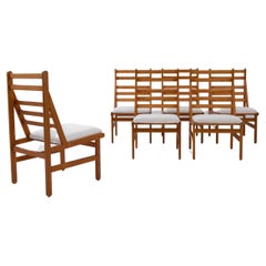 Chaises de salle à manger danoises en bois du 20e siècle avec sièges rembourrés par Arne Norells