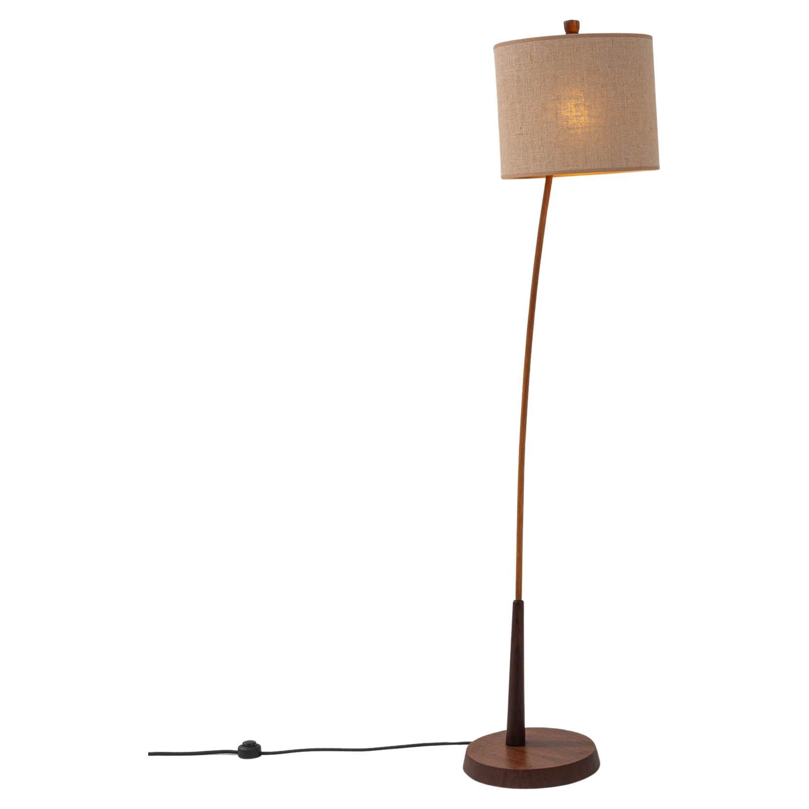 20th Century Danish Wooden Floor Lamp For Sale