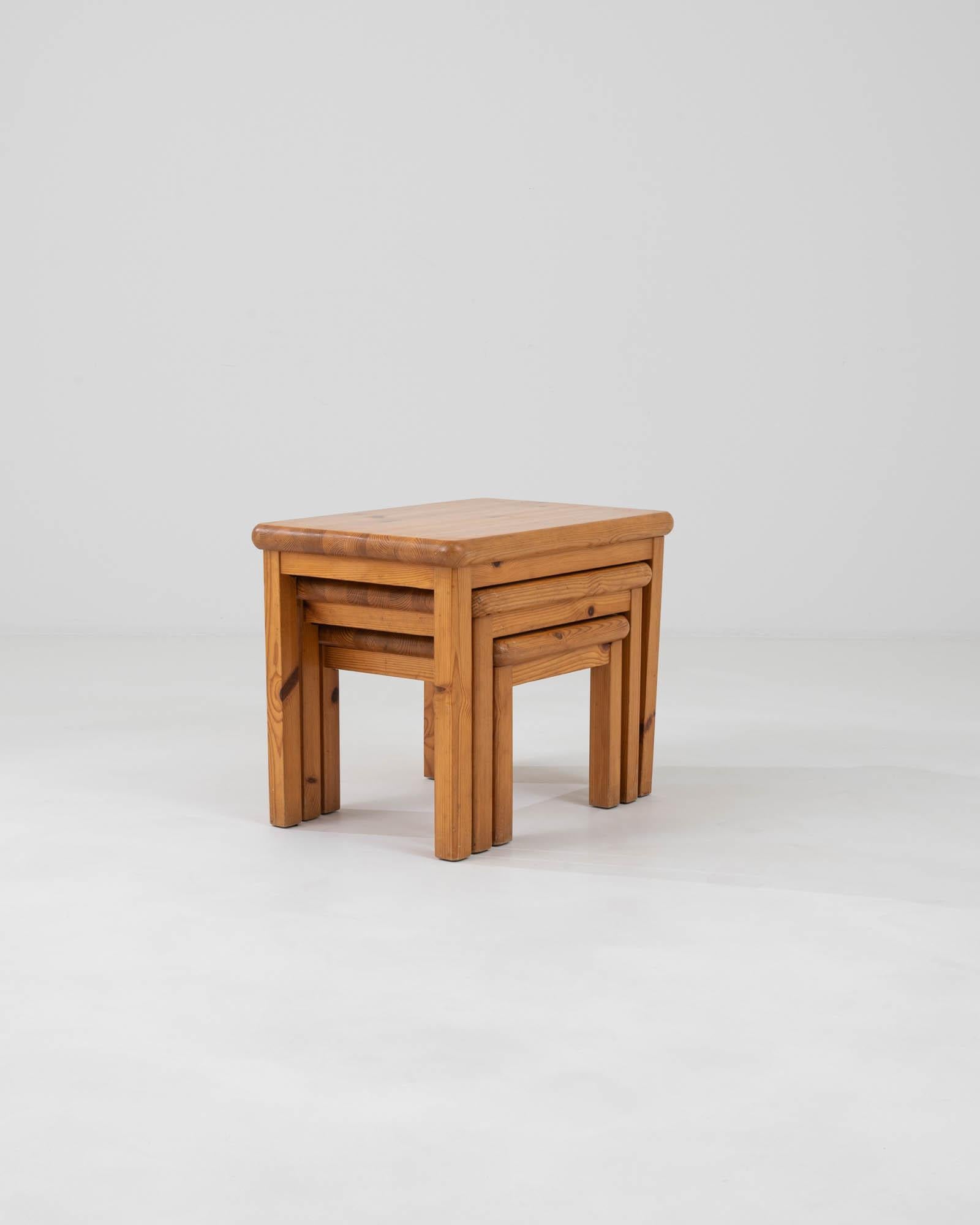 20th Century Danish Wooden Nesting Tables, Set of 3 For Sale 2