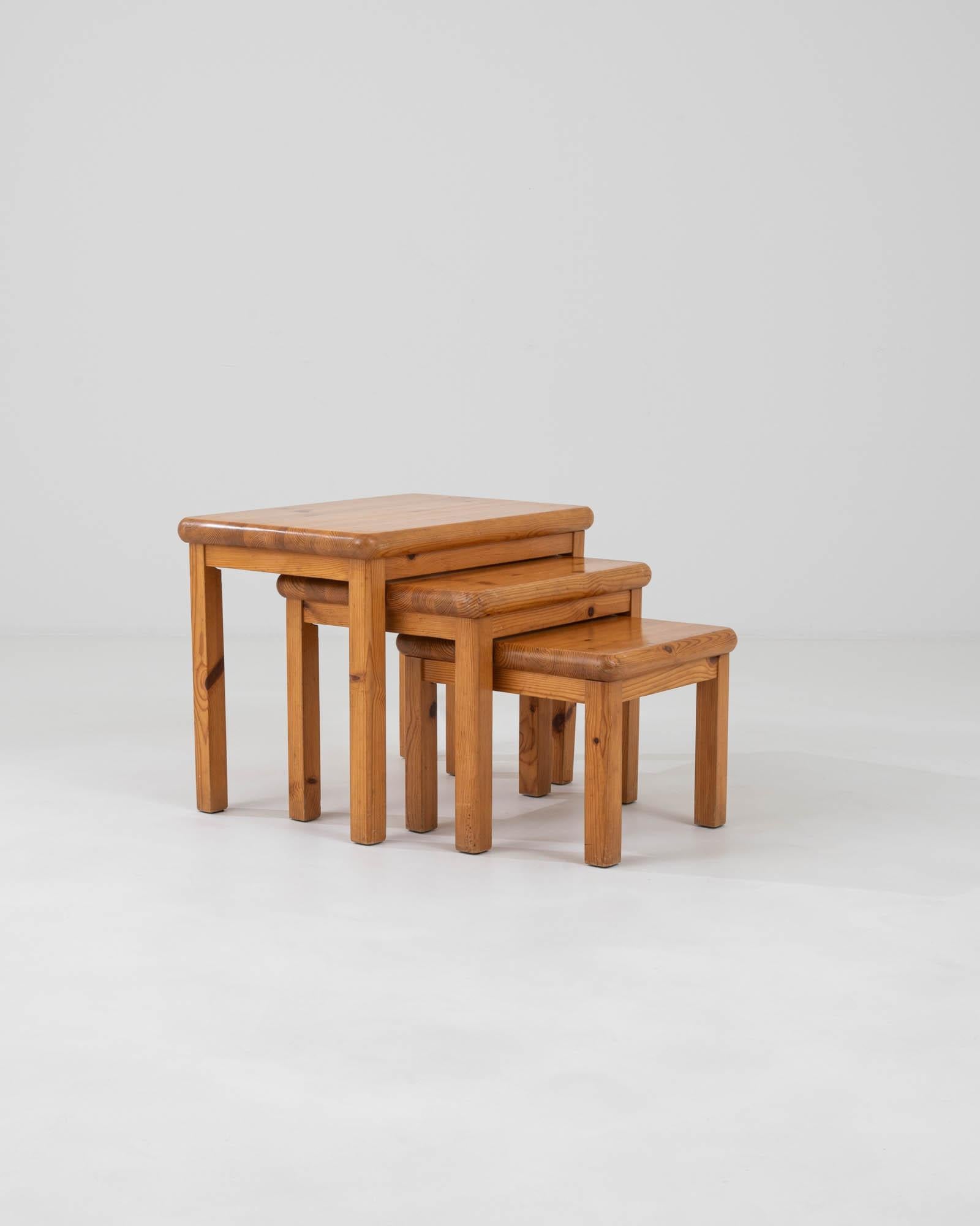 20th Century Danish Wooden Nesting Tables, Set of 3 For Sale 4