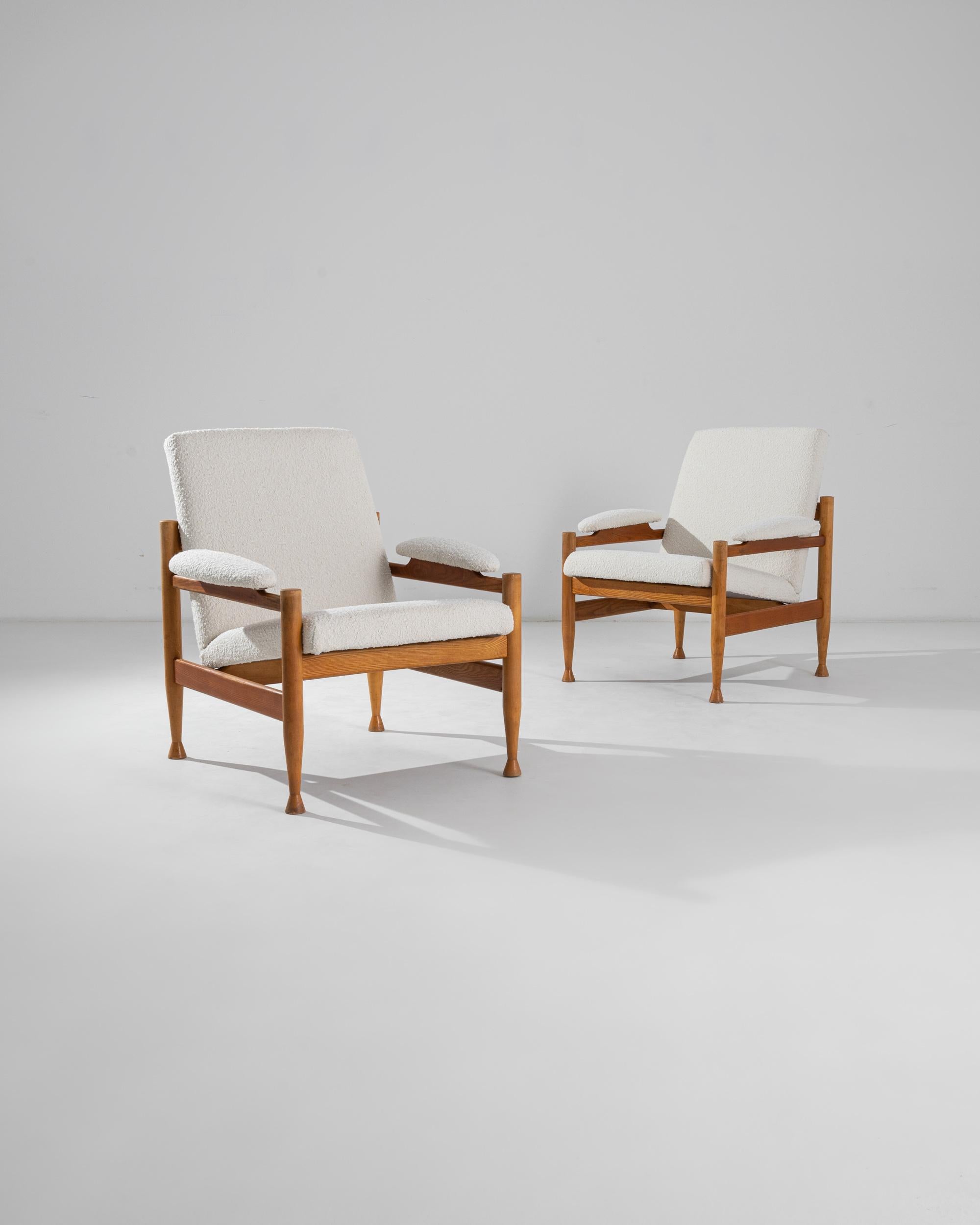20th Century Danish Wooden Upholstered Armchairs, a Pair 4