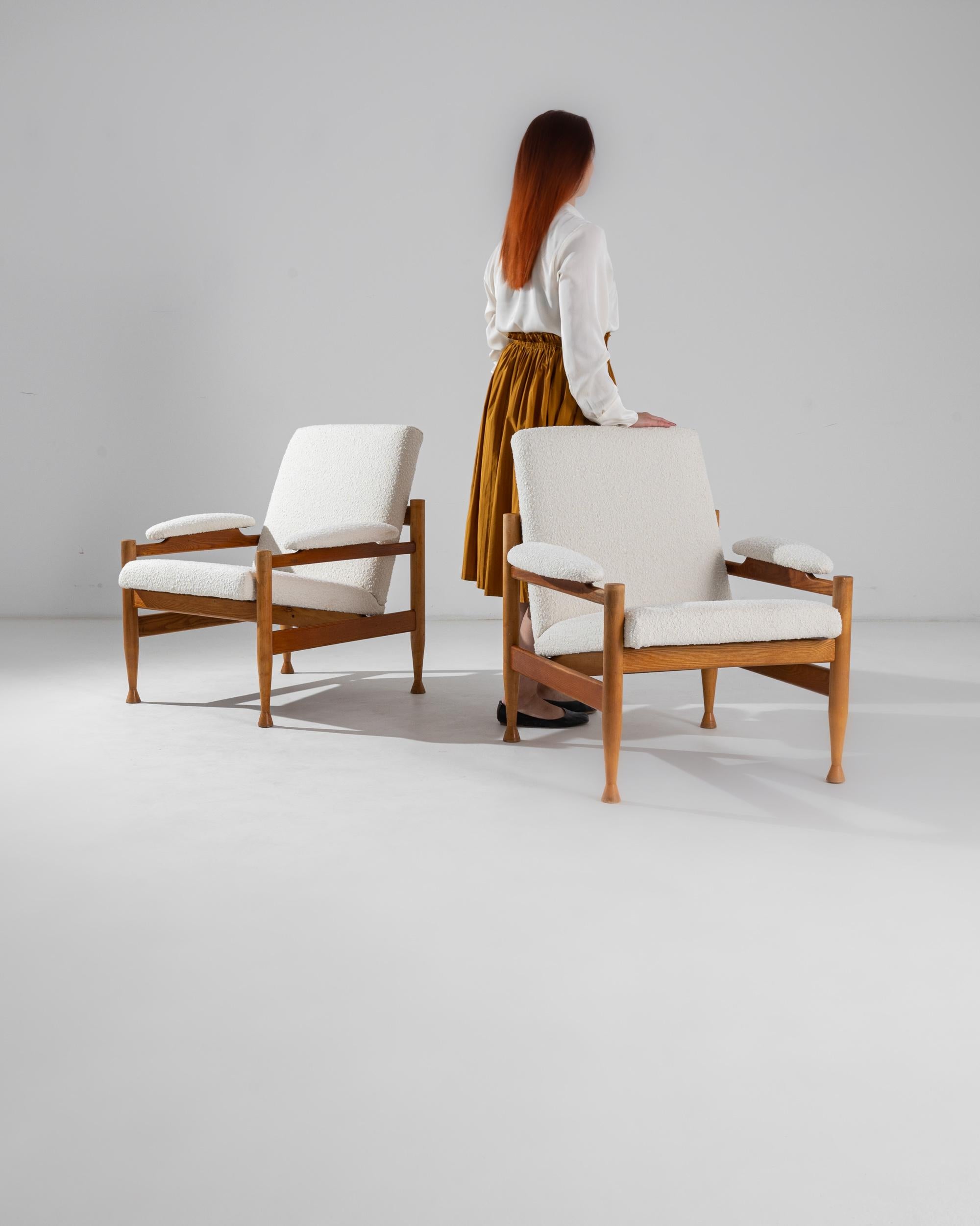 20th Century Danish Wooden Upholstered Armchairs, a Pair 6