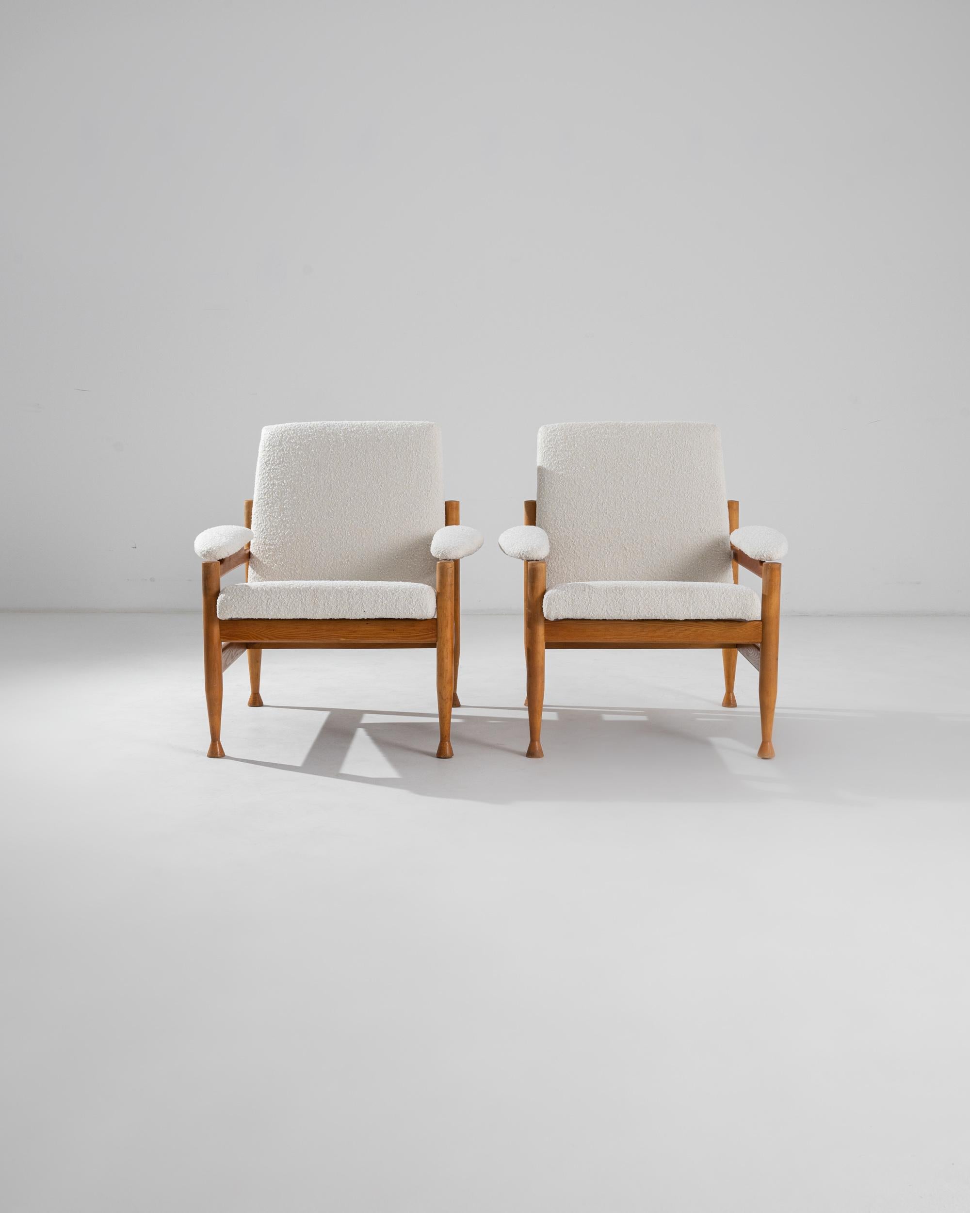 20th Century Danish Wooden Upholstered Armchairs, a Pair 7