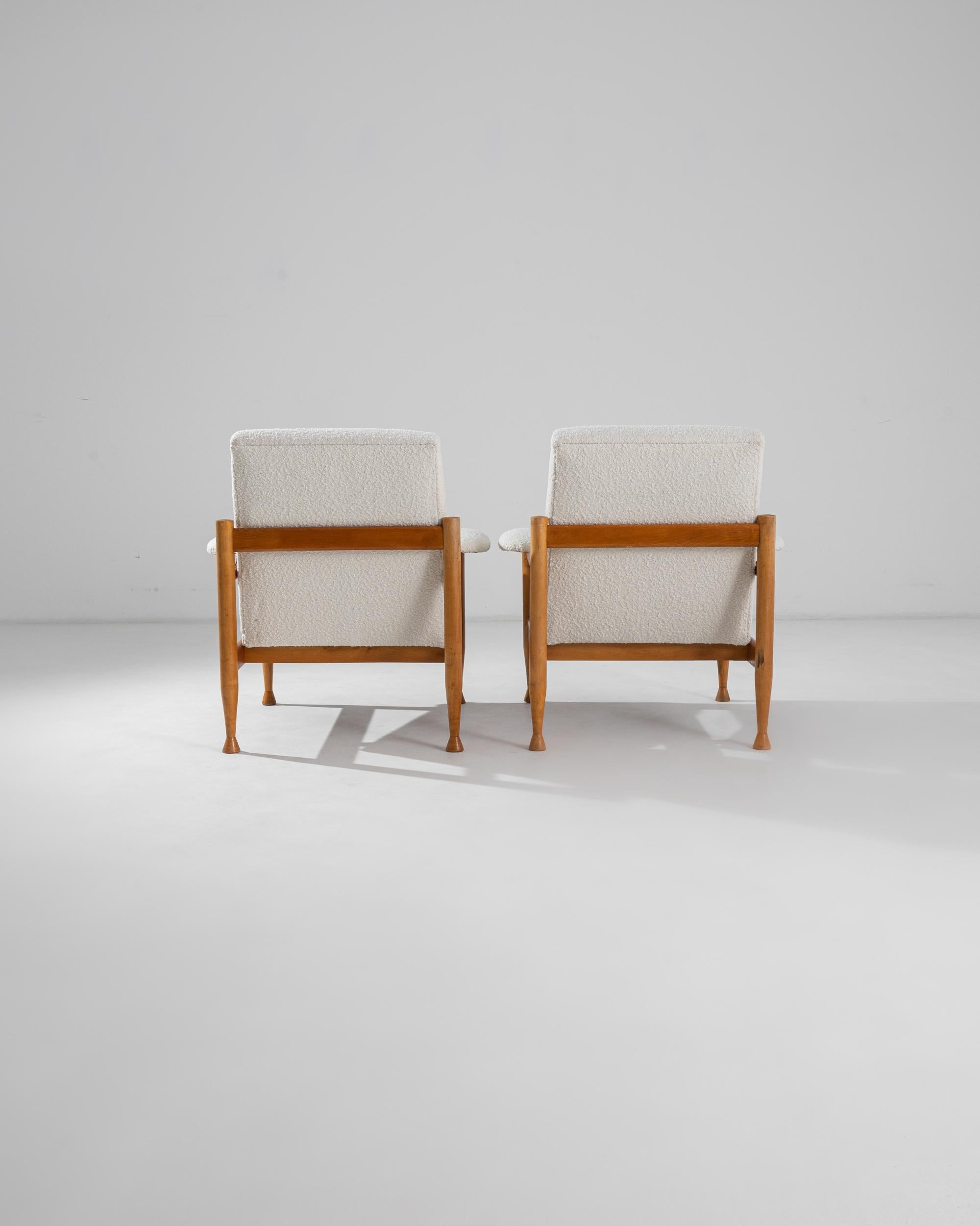 Scandinavian Modern 20th Century Danish Wooden Upholstered Armchairs, a Pair