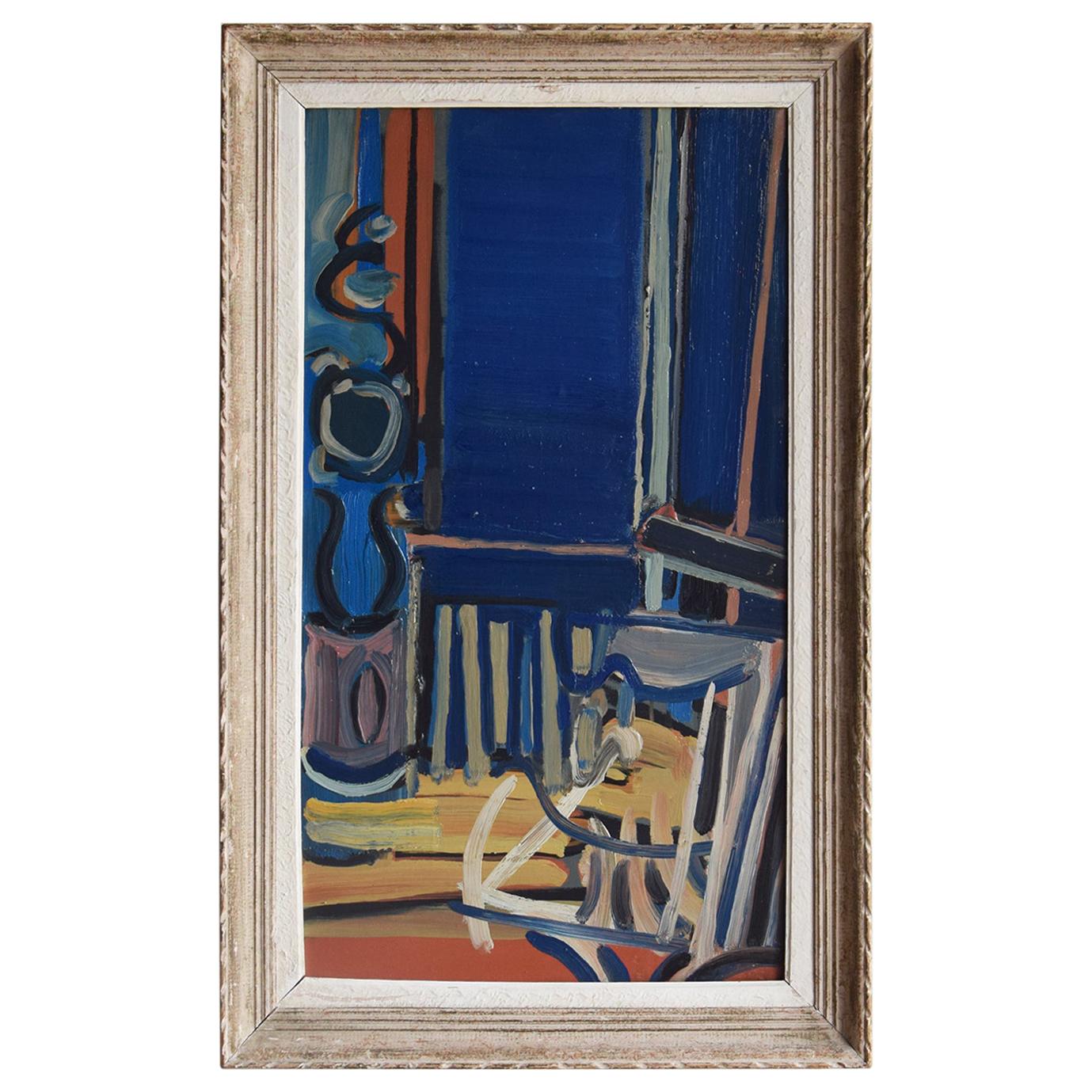 20th Century Dark Blue Abstract Still Life by Daniel Clesse